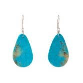 Sterling Silver Turquoise French Wire Teardrop Earrings